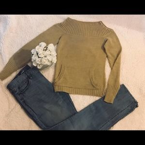 Tan Plain Tricot Sweater
